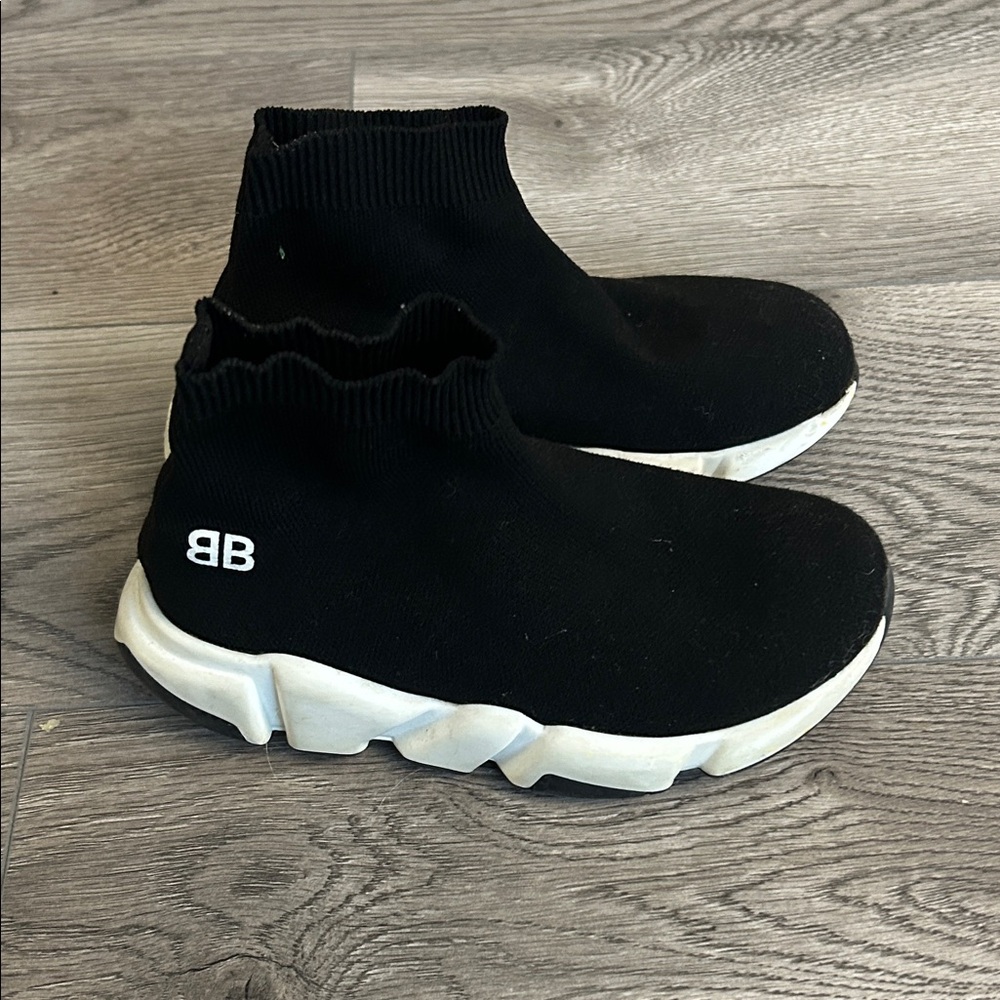 Balenciaga Kids Black and White Sneakers